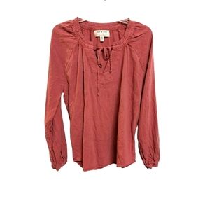Anthropologie Cloth & Stone 'becky' blouse keyhole neckline in mauve